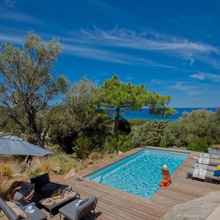 Villa Bodri, Maison En Pierre Avec Vue Mer Et Piscine Chauffee LʼÎle-Rousse Exterior foto