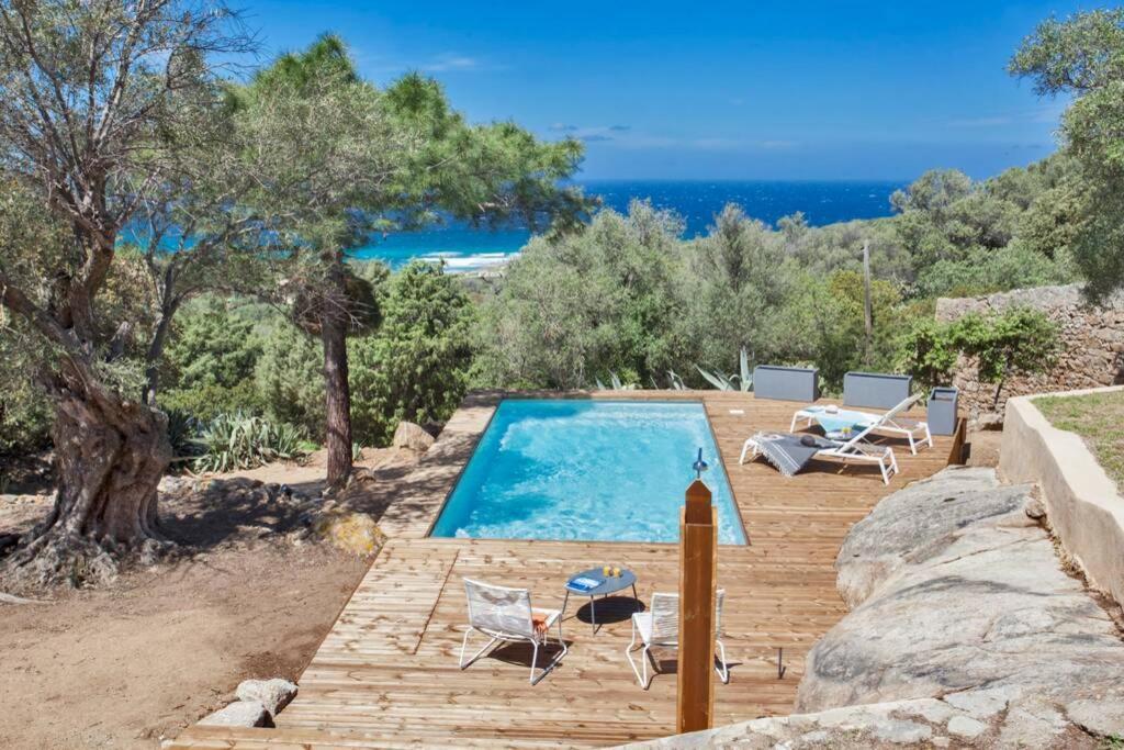 Villa Bodri, Maison En Pierre Avec Vue Mer Et Piscine Chauffee LʼÎle-Rousse Exterior foto