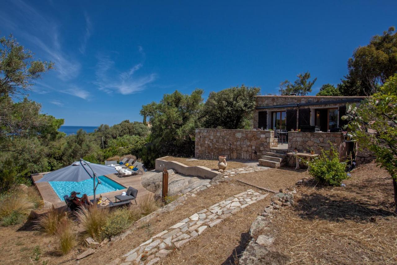 Villa Bodri, Maison En Pierre Avec Vue Mer Et Piscine Chauffee LʼÎle-Rousse Exterior foto