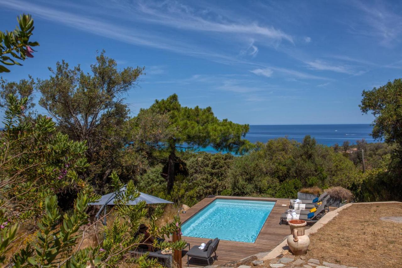 Villa Bodri, Maison En Pierre Avec Vue Mer Et Piscine Chauffee LʼÎle-Rousse Exterior foto